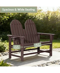 WestinTrends Outdoor Patio 49" Hdpe Adirondack Garden Bench