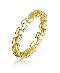 Chic 14K Gold Plated with Round Cubic Zirconia Geometric Stacking Ring
