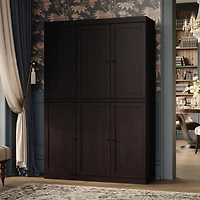 Palace Imports Premium 48" Wide, 71.5" Tall 100% Solid European Oak Hardwood Modular Dining Room Cabinet with Shaker Doors