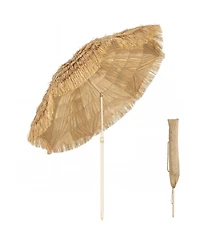 Outsunny Tiki Umbrella, Outdoor Hawaiian Style Patio Umbrella with Carry Bag