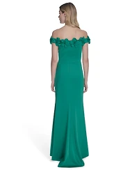 Eliza J Petite Off-The-Shoulder Floor Length Gown