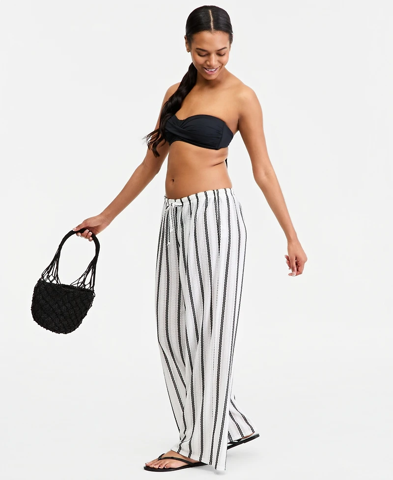 Dotti Women's Striped Swim Cover-Up Pants
