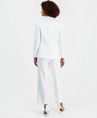 Anne Klein Womens Notched Collar One Button Blazer Sleeveless Sweater Ankle Pants