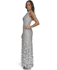 Eliza J Women's Sequin 3D Floral Gown
