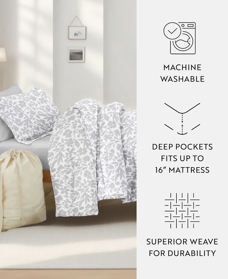 ienjoy Home Patterned Dorm 8-Piece Comforter Set, Twin Xl