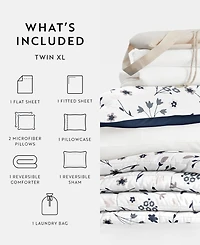 ienjoy Home Patterned Dorm 8-Piece Comforter Set, Twin Xl