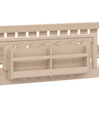 Streamdale Furniture Wood Twin Platform Bed with Guardrail & Storage Shelves