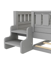 Streamdale Furniture Full bed with bookshelves, staircase, safety rails, trundle