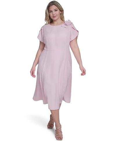 Eliza J Plus Applique Detail Fit & Flare Midi Dress