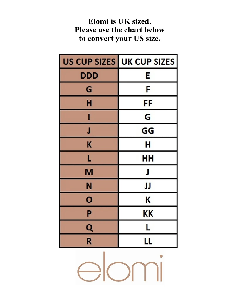 Elomi Plus Brianna Underwire Padded Half Cup Bra