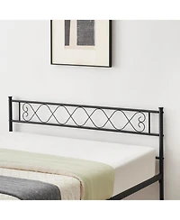 gaomon Metal Bed Frame for Girls/Boys, Size Platform Bed Frame with Iron-Art Sweet Heart, Under Bed Storage