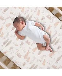 Lambs & Ivy Baby Signature Bunny Hop Organic Cotton Muslin Fitted Crib Sheet
