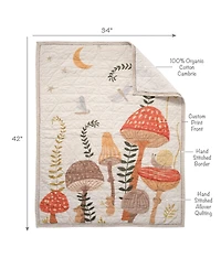 Lambs & Ivy Mushroom Meadow 3-Piece Organic Cotton Infant Baby Crib Bedding Set