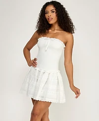 Alex & Sophia Women's Strapless Smocked Dress