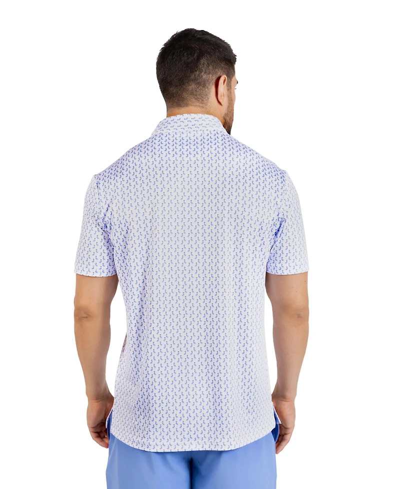 TailorByrd Men's Flamingos Printed Performance Polo Shirts