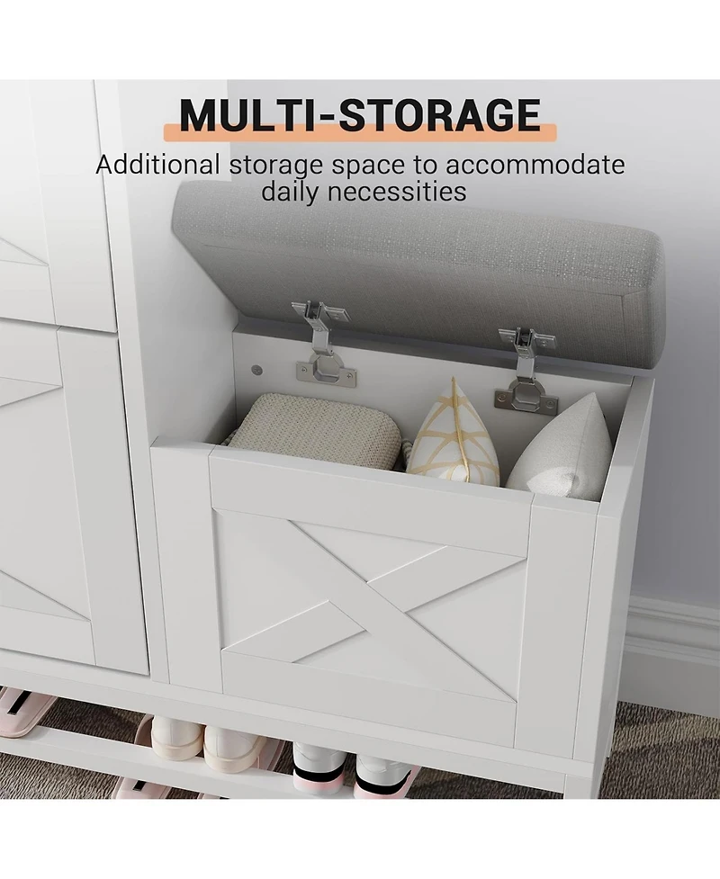 gaomon Farmhouse Entryway Shoe Cabinet with Bench