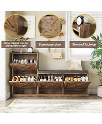 gaomon Entryway Shoe Cabinet with Bench