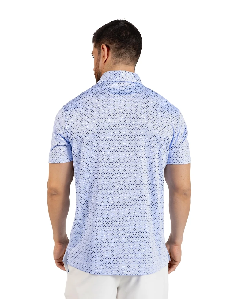 TailorByrd Men's Golf Clubs Printed Performance Polo