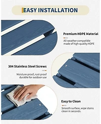 gaomon Folding Adirondack Ottoman - Hdpe All-Weather Outdoor Footrest for Patio, Deck, Lawn, Poolside