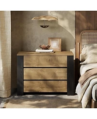 Tribesigns 36" Wide Nightstand Set of 2, Extra Large Night Stand with 3 Drawers, Oversized Nightstand Bedside Table, Farmhouse Side End Table