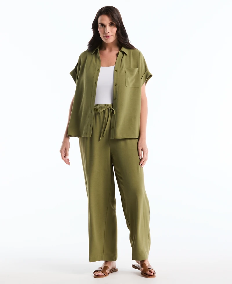 Rafaella Plus Drawstring Wide-Leg Pants
