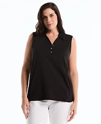 Rafaella Plus Sleeveless Polo Top