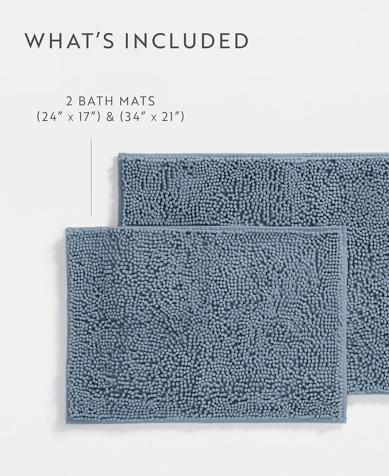 ienjoy Home Soft Absorbent Chenille 2-Pc. Bath Mat Set