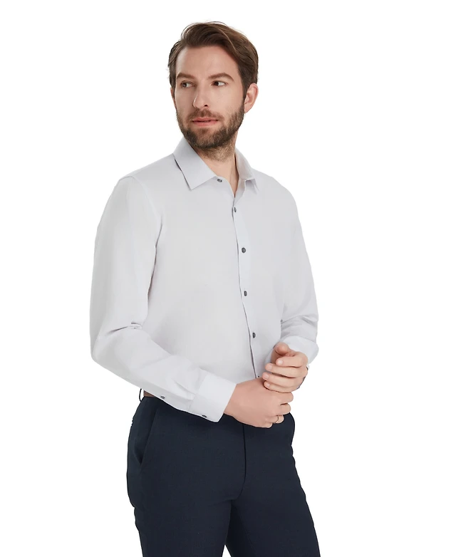 slim fit solid supima cotton dress shirt Supima Non-Iron Cotton Solid Color Straight Collar Dress Shirt