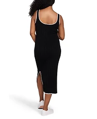 Motherhood Maternity Sleeveless Nursing Henley Midi Dress
