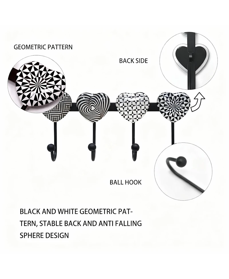 Yigii Wall Mounted Metal Coat Rack with 4 Hooks for Entryway, Bathroom, Kitchen