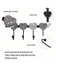 Yigii Wall Mounted Metal Coat Rack with 4 Hooks for Entryway, Bathroom, Kitchen