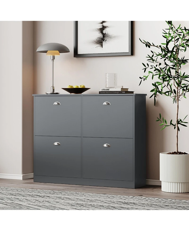 Rainsken Hidden Slim Narrow Shoe Rack Cabinet