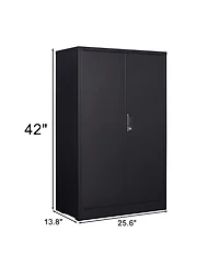 Rainsken Metal Storage Cabinet, Folding Filing Storage Cabinet with Locking Doors and Adjustable Shelf for Home Office
