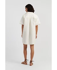 Chinti & Parker Women's Linen-Blend Scallop Tunic Dress