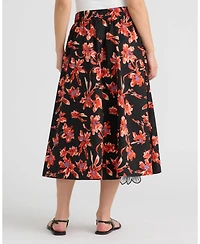 Nvlt Women's Floral Applique Midi Skirt