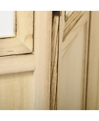 Homcom 4 Panel Room Divider, Folding Privacy Screens, Natural