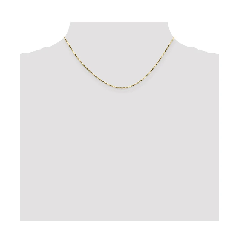 Curata Jewelry Solid 18k Gold Italian 0.7mm Box Chain Necklace