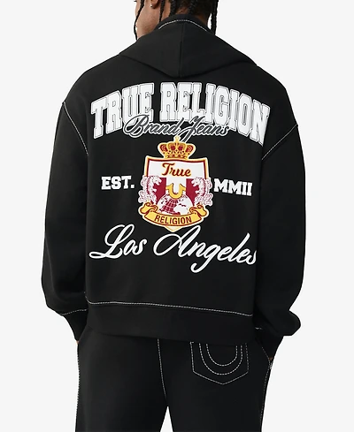 True Religion Men's Long-Sleeve Crest Zip-Up Sweatshirt