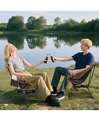 Mecale Portable Camping Chair with Compact Carrying Bag, Foldable Outdoor Seat