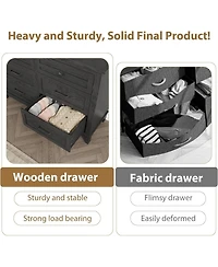 gaomon 6 Drawer Dresser, 47" Wide Wooden Storage Chest