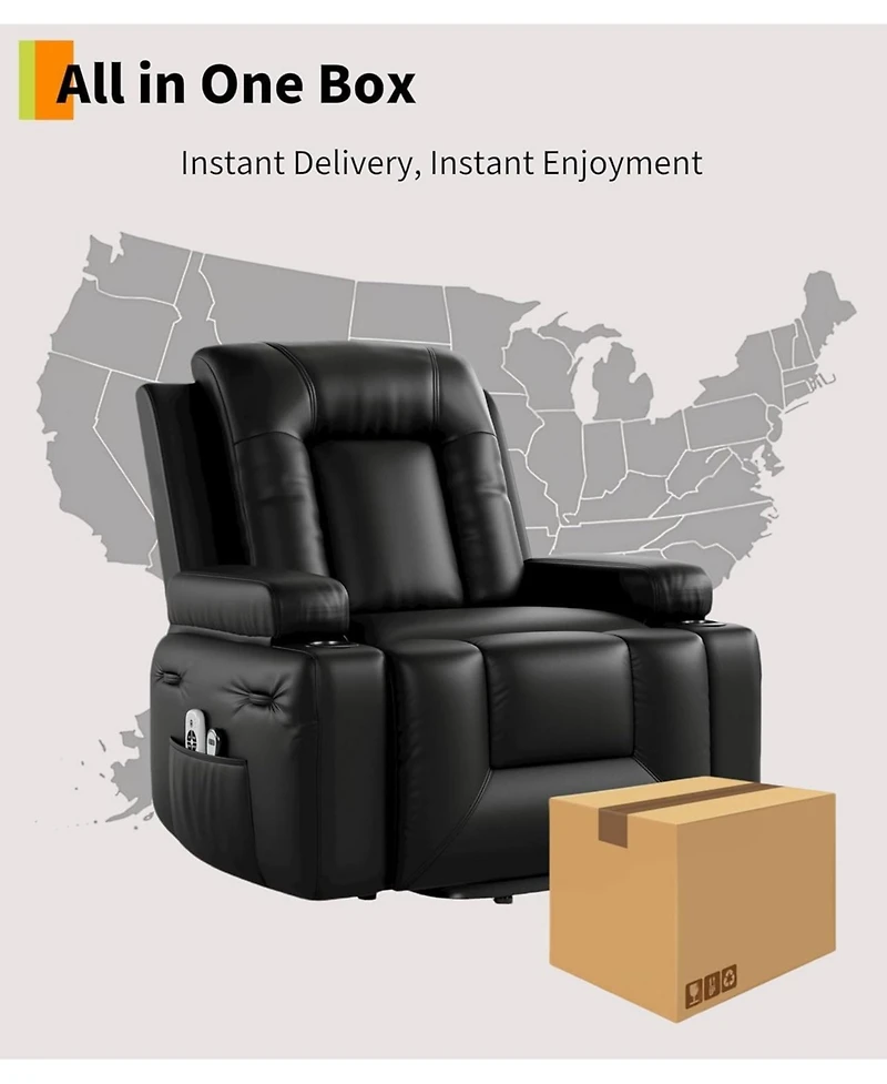 gaomon Oversized Power Lift Recliner Chair, Home Theater Seating with Lumbar Support, Faux Pu Leather Recliner Adjustable Back and Legs Sofa