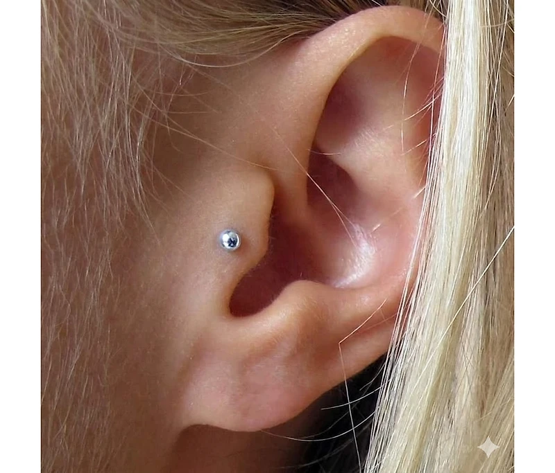 Curata Jewelry Solid 14k Gold 16G 3mm Ball Labret Tragus Ear Lip Ring Stud