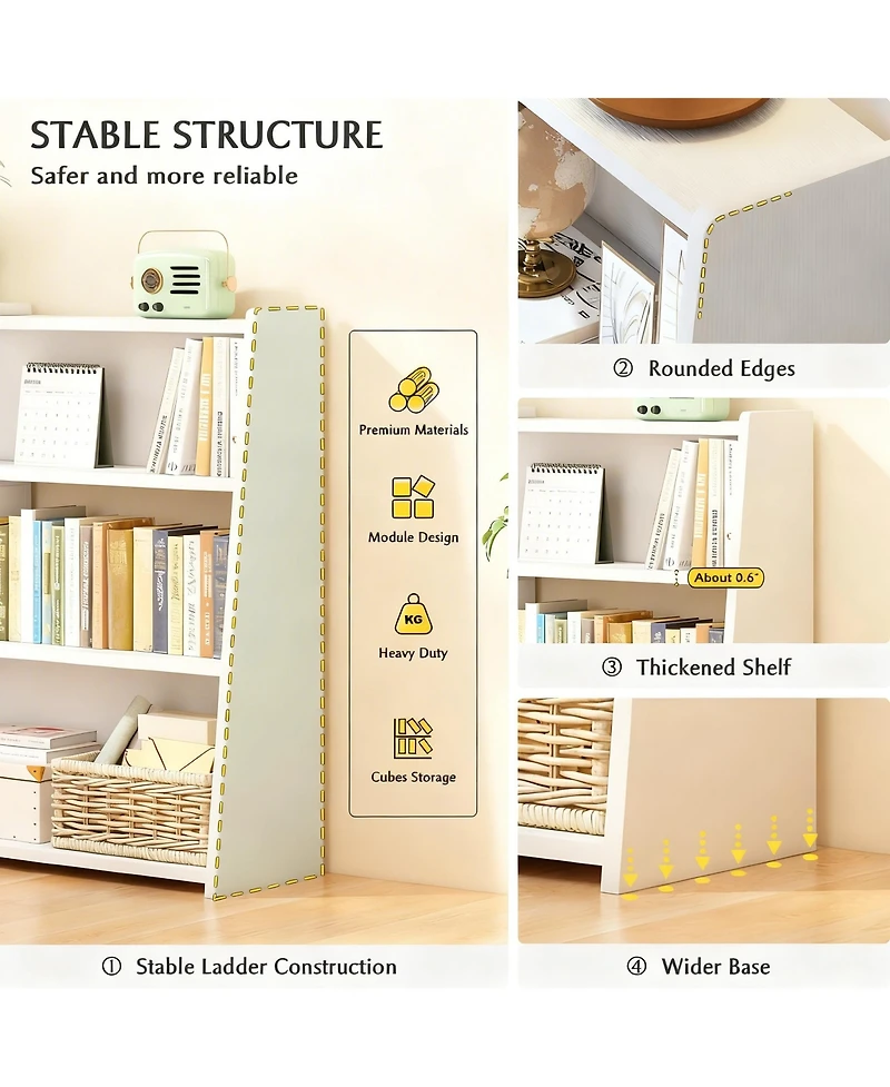 Yigii Extendable Modular Cube Bookshelf -Storage for Small Spaces