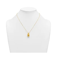 Curata Jewelry Solid 18k Italian 18" Abstract Polished Puffed Teardrop Necklace