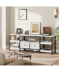 gaomon Industrial Media Console,Rustic Entertainment Center,Metal Frame Tv Stand with Storage DrawerFarmhouse Modern Tv Cabinet
