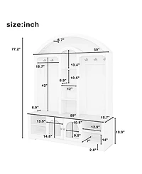 Streamdale Furniture Multi-functional wardrobe with shoe racks, hangers, and hooks