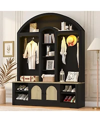 Streamdale Furniture Multi-functional wardrobe with shoe racks, hangers, and hooks