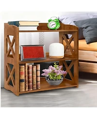 Yigii Wood Bookshelf for Small Spaces