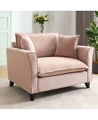 Streamdale Furniture Chenille Oversized Armchair, Comfy Chair and a Half Sofa with Pillow