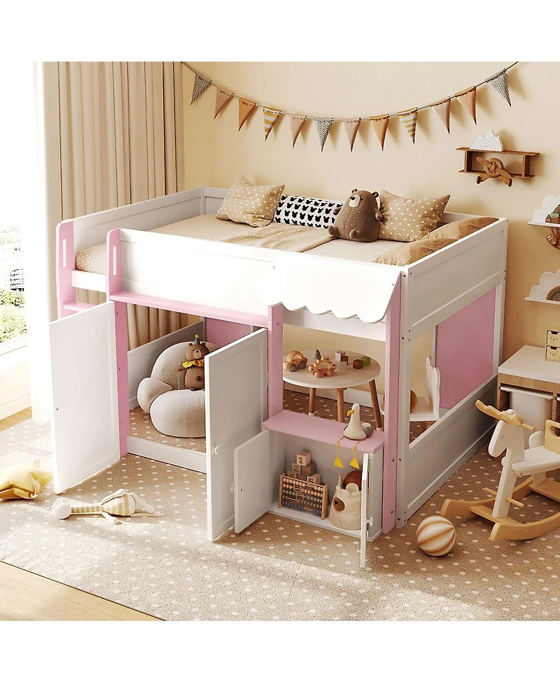 Streamdale Furniture Full Loft House Bed with Playhouse & Storage
